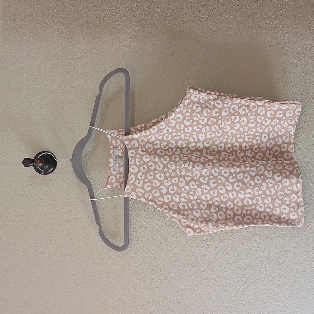 Gaze High Neck Tank Leopard Print Small